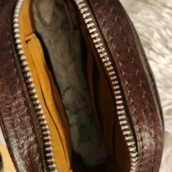 new Patricia Nash Scafati Fur Mini Canteen Crossbody Small Round Bag Brown - Picture 5 of 8